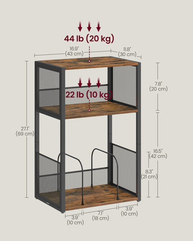 VASAGLE record player stand removable dividers customize storage space for your collection.