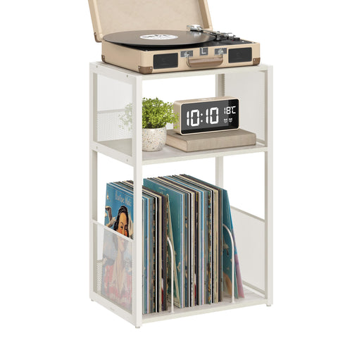 VASAGLE Record Player Stand top table with ample space for turntable setup and accessories.
