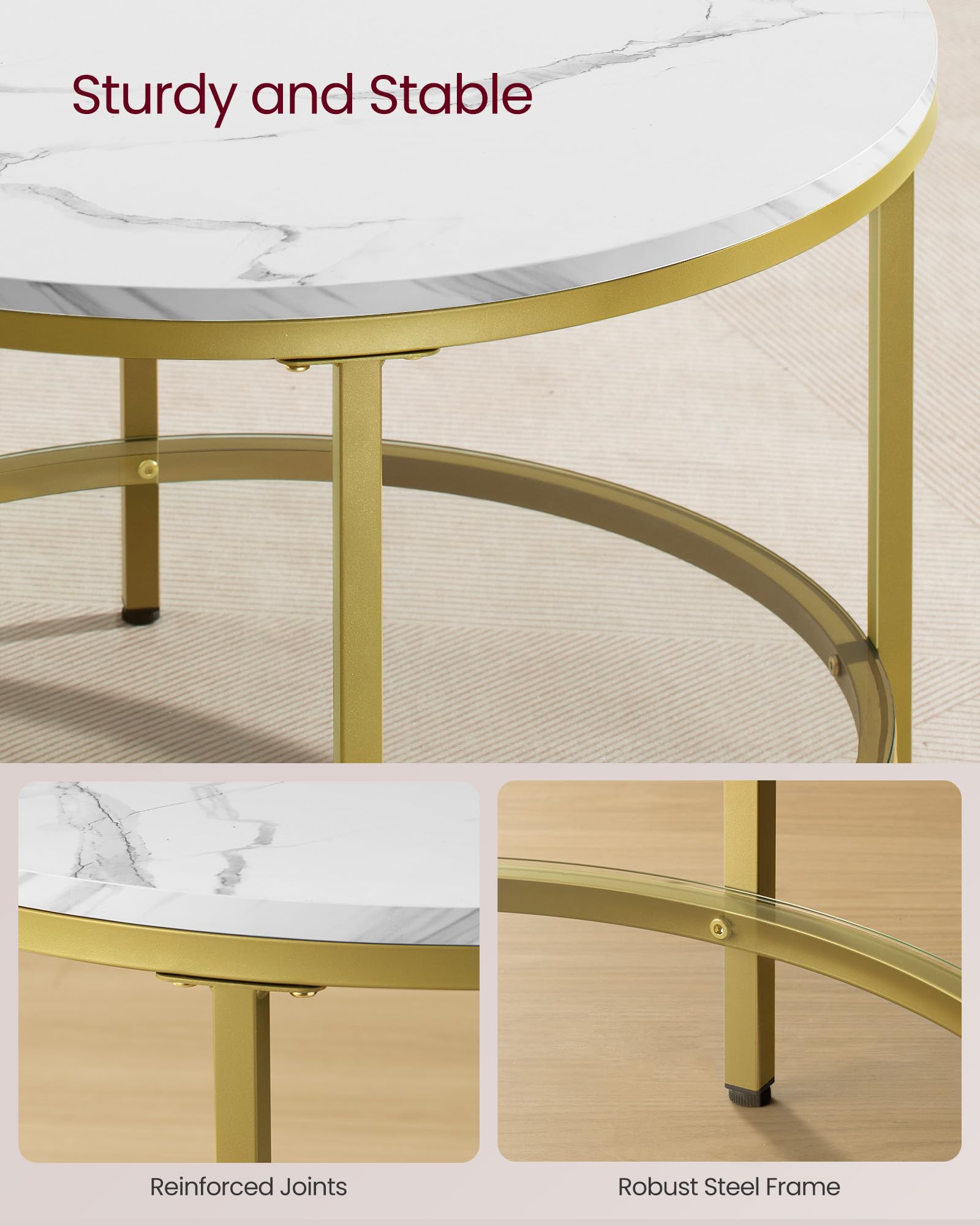 VASAGLE compact dimension suits apartments without crowding seating areas.