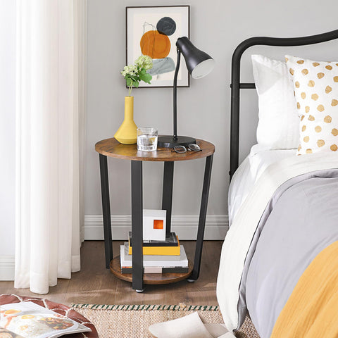 VASAGLE end table with black frame supports daily use in living areas