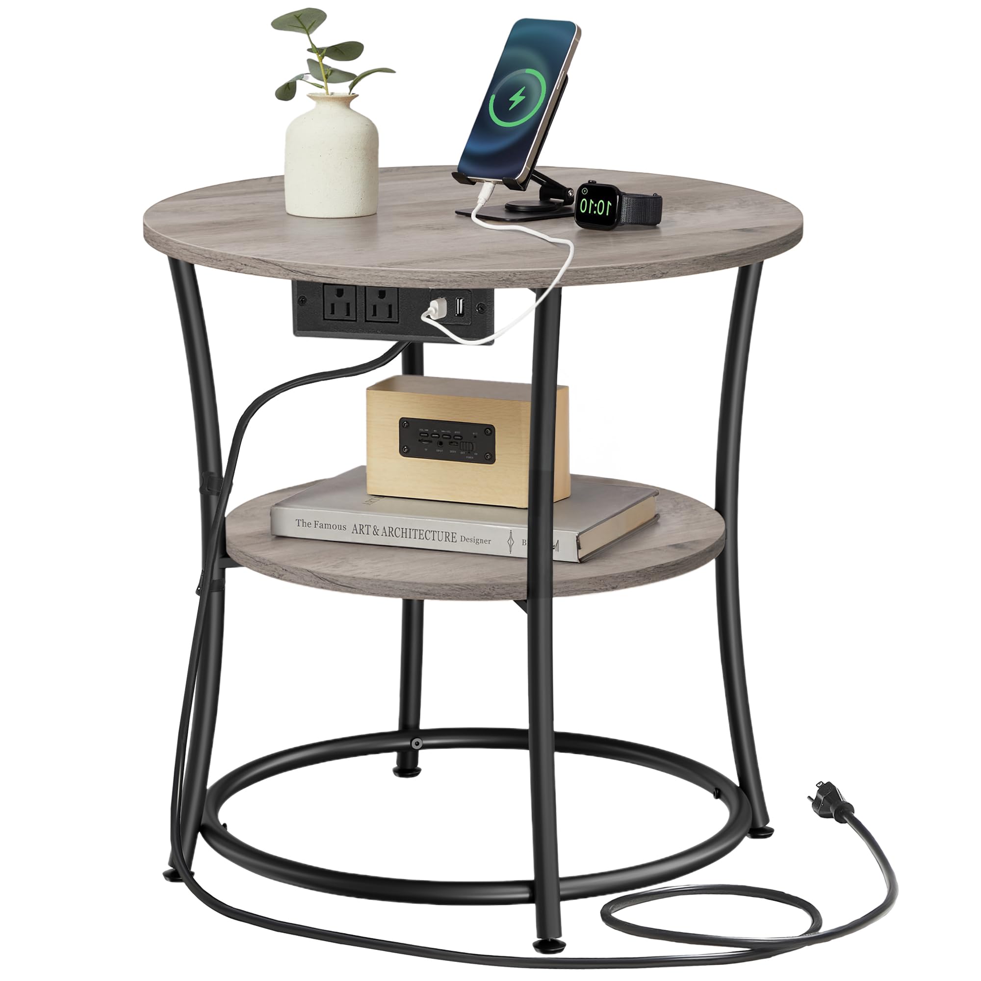 VASAGLE round side table top view with sturdy 21.7-inch surface for daily use