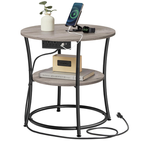 VASAGLE round side table top view with sturdy 21.7-inch surface for daily use