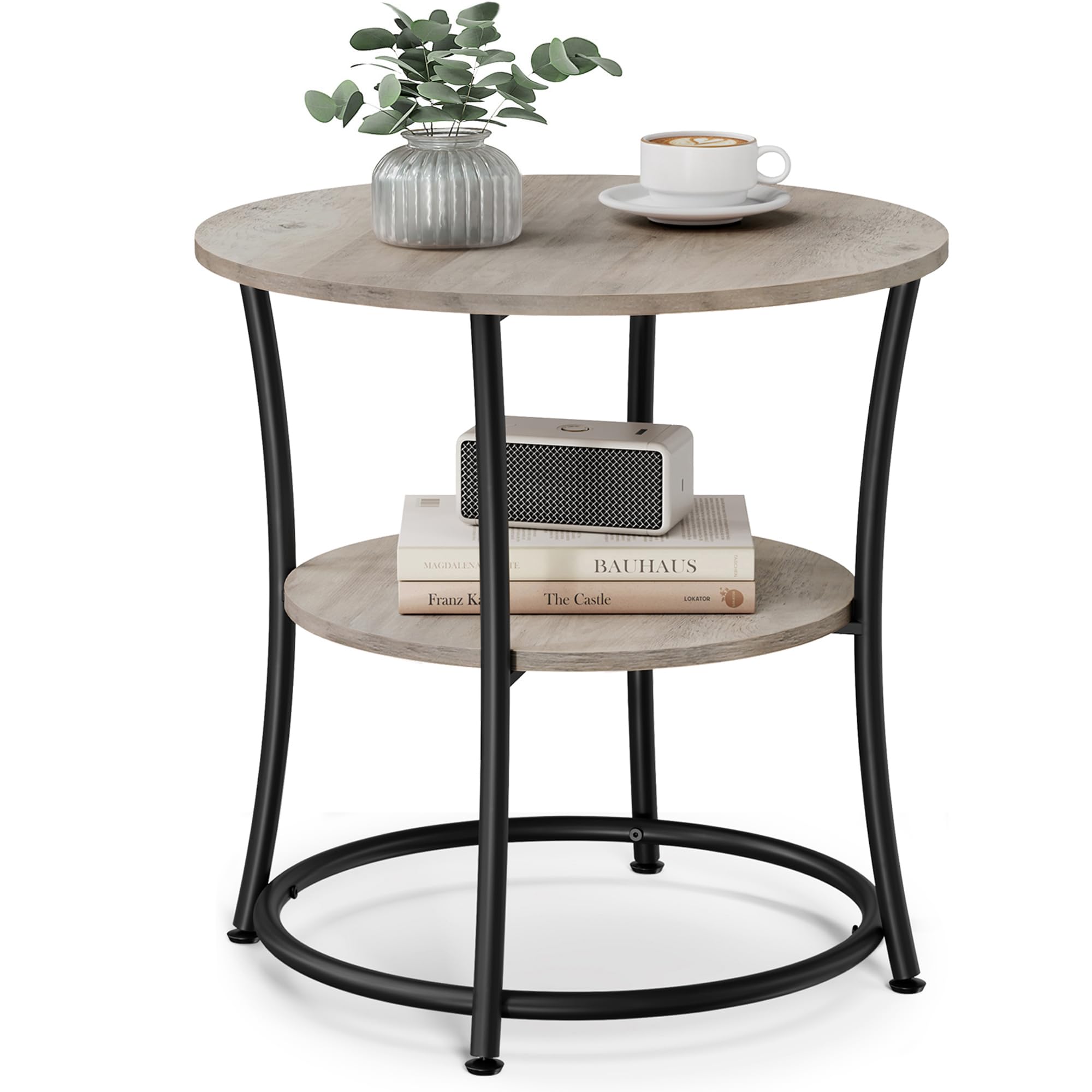 VASAGLE round side table top — spacious surface for drinks and remotes.