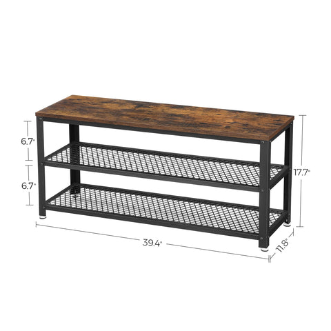 VASAGLE rustic brown and black finish adds warm, versatile style.