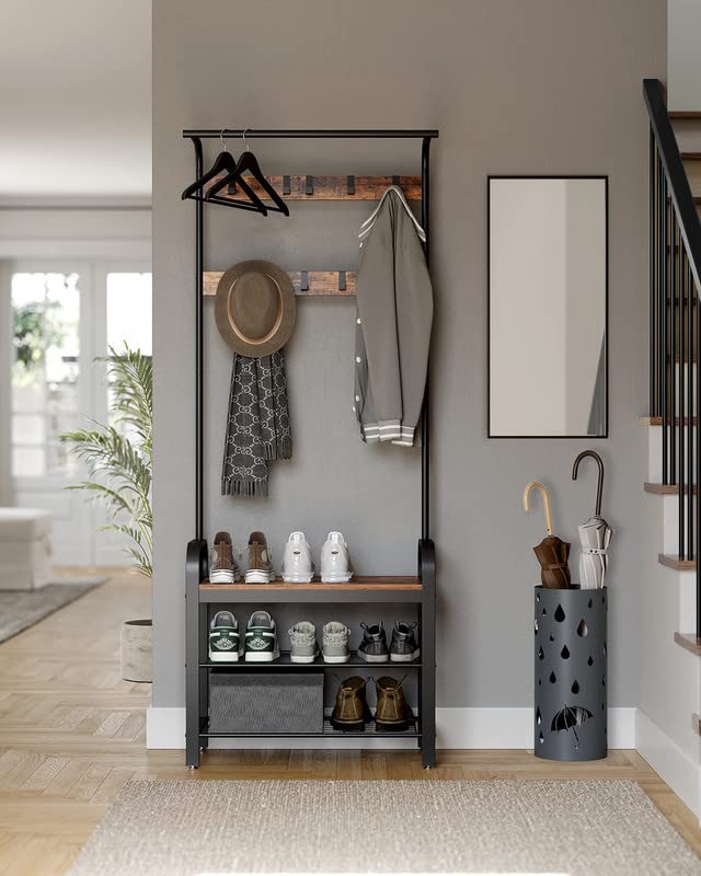 VASAGLE rustic brown and black finish suited for modern entryways.