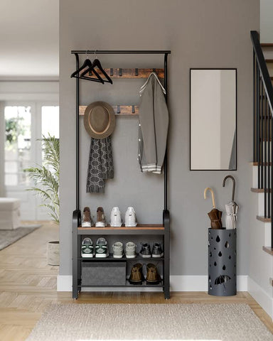 VASAGLE rustic brown and black finish suited for modern entryways.