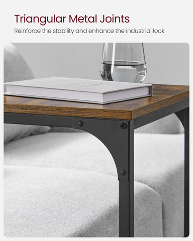 VASAGLE rustic brown and black finish complements living room decor.