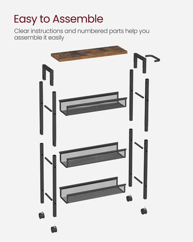 VASAGLE rustic brown or classic black finish enhances any room.