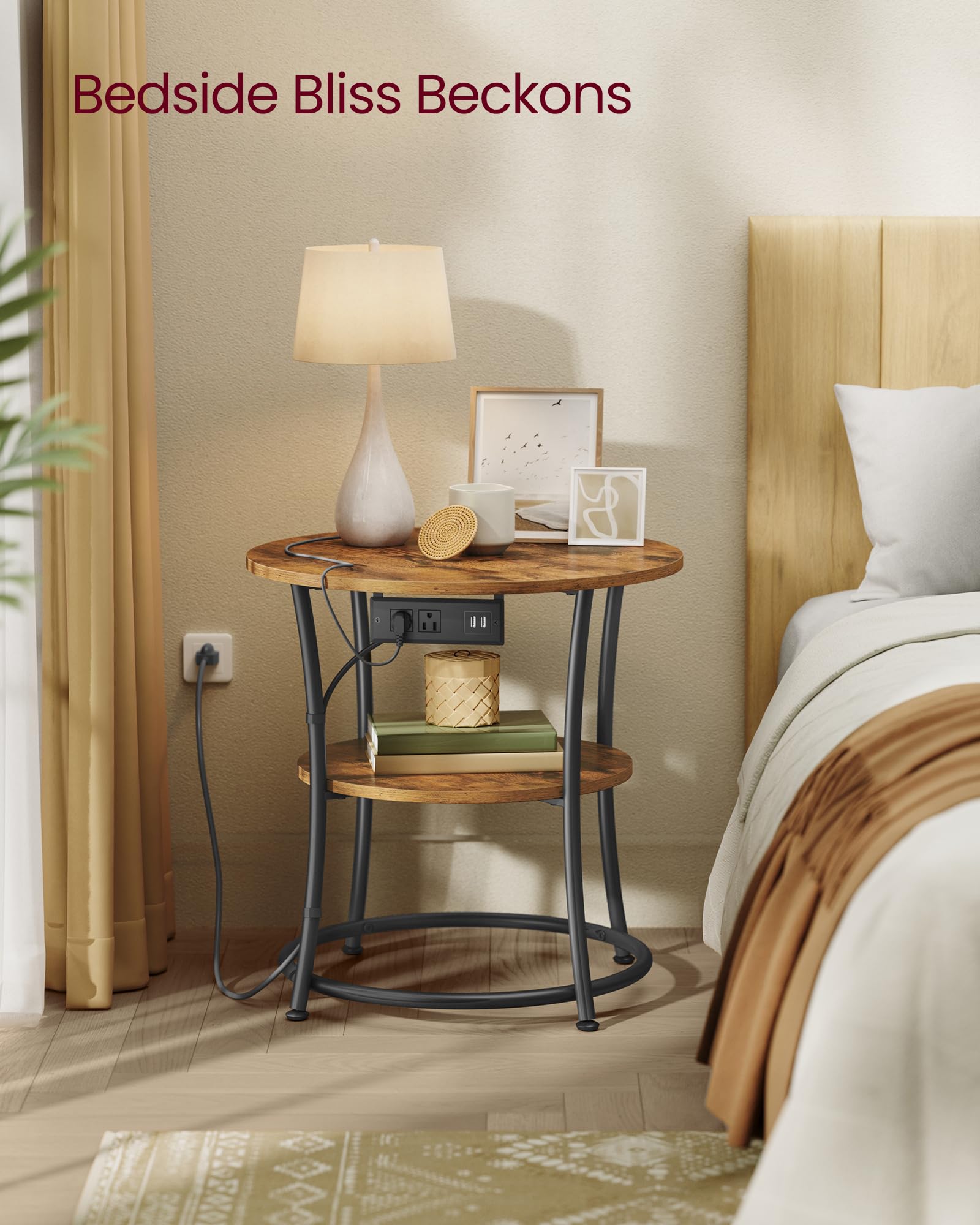 VASAGLE rustic-brown ink-black-contrast blends with modern or rustic interiors.
