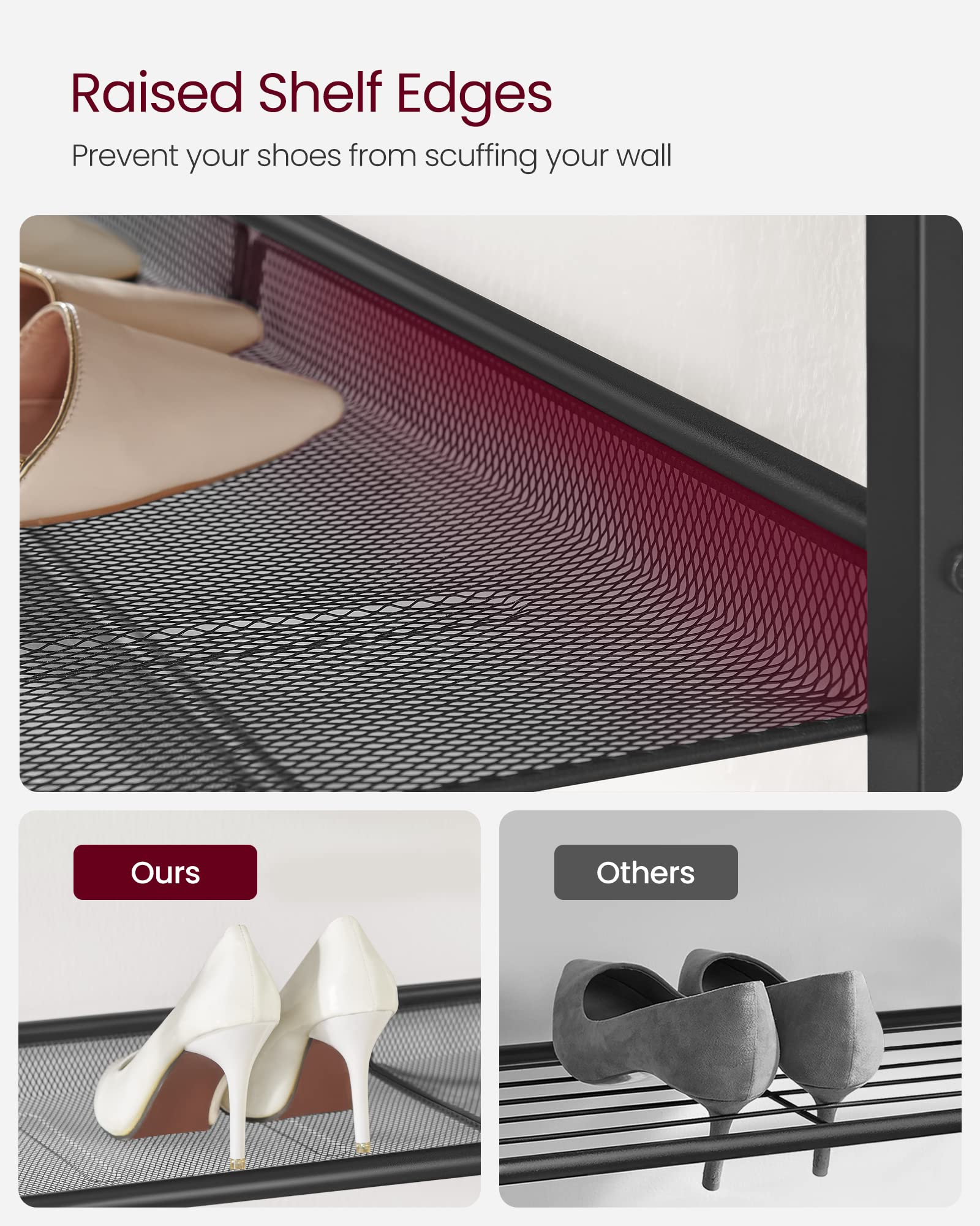 VASAGLE screw-hole adjustment enables customized shelving
