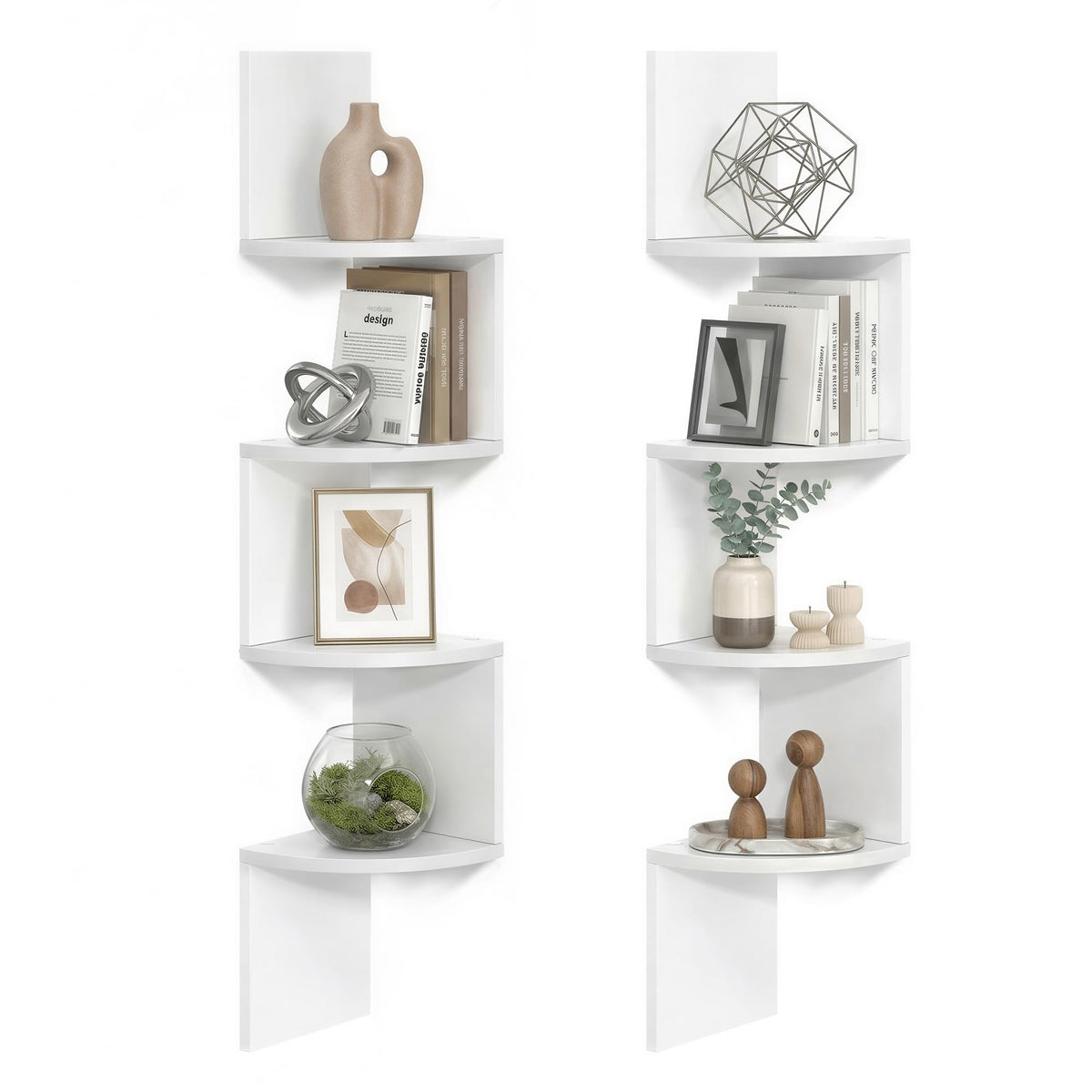 VASAGLE corner shelves set of 2 maximize vertical display space in living room