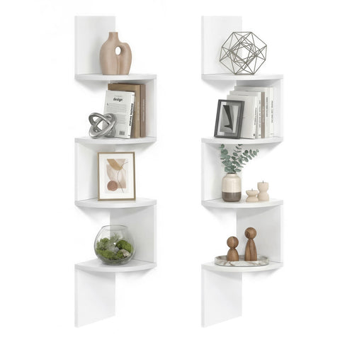 VASAGLE corner shelves set of 2 maximize vertical display space in living room