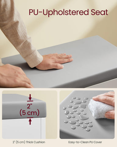 VASAGLE shoe bench durable particleboard body ensures lasting everyday use