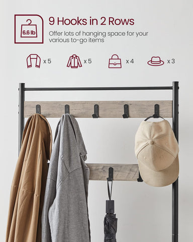 VASAGLE shoe bench offers seating and storage