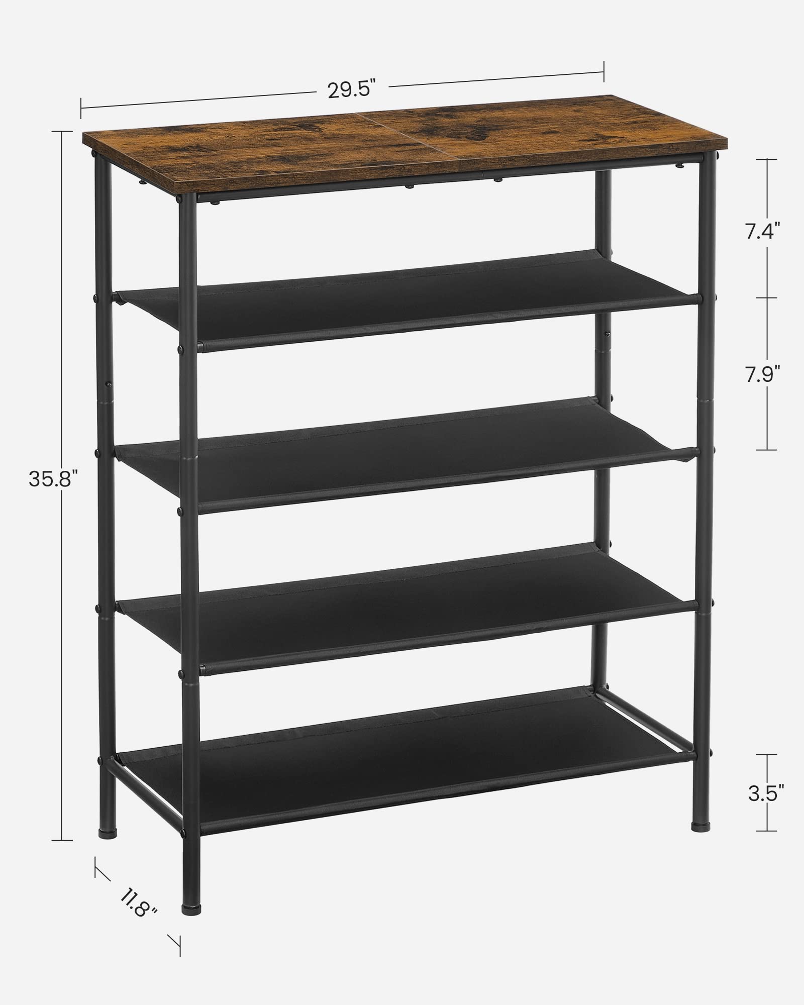 VASAGLE 12-16-pairs capacity demonstrates efficient closet or entryway storage.