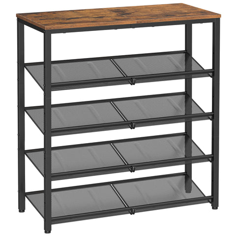 VASAGLE shoe rack 5-tier assembly demonstrates quick setup for a tidy entryway.