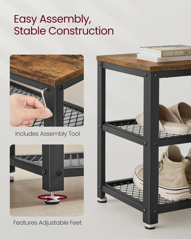 VASAGLE black steel frame adds durable support and modern contrast