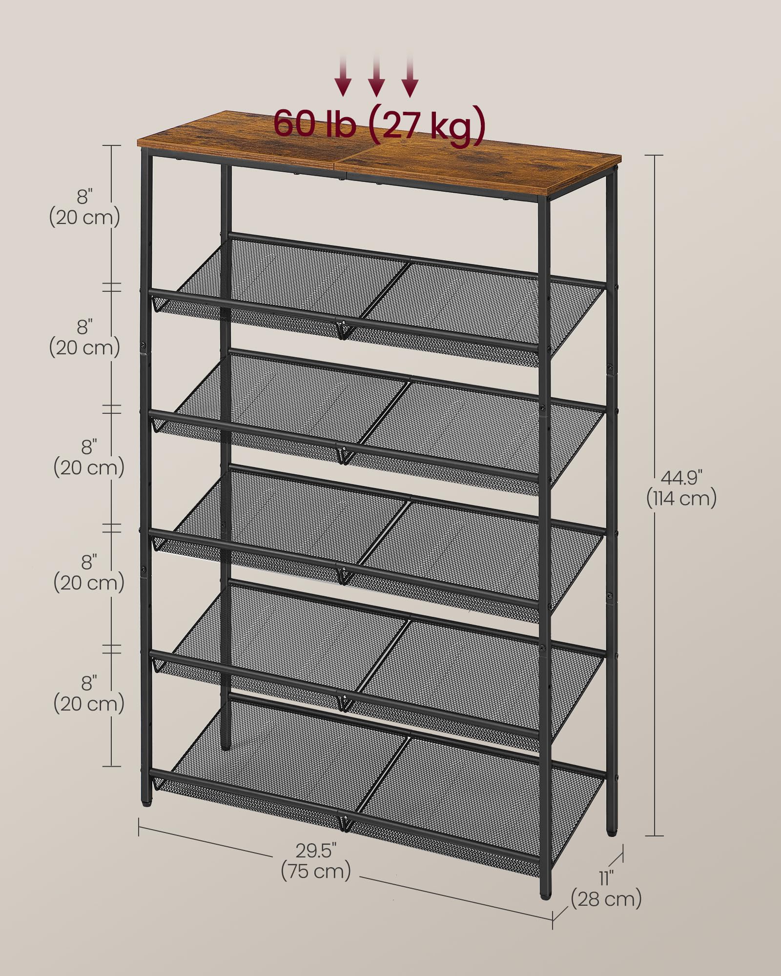 VASAGLE shoe rack labeled parts simplify assembly for faster setup