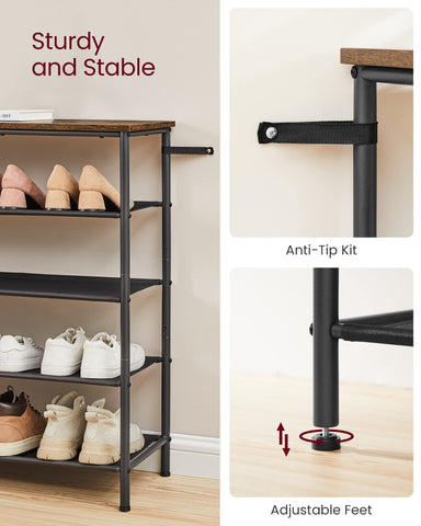 VASAGLE top-capacity shot highlights upper surface load up to 66 lb.