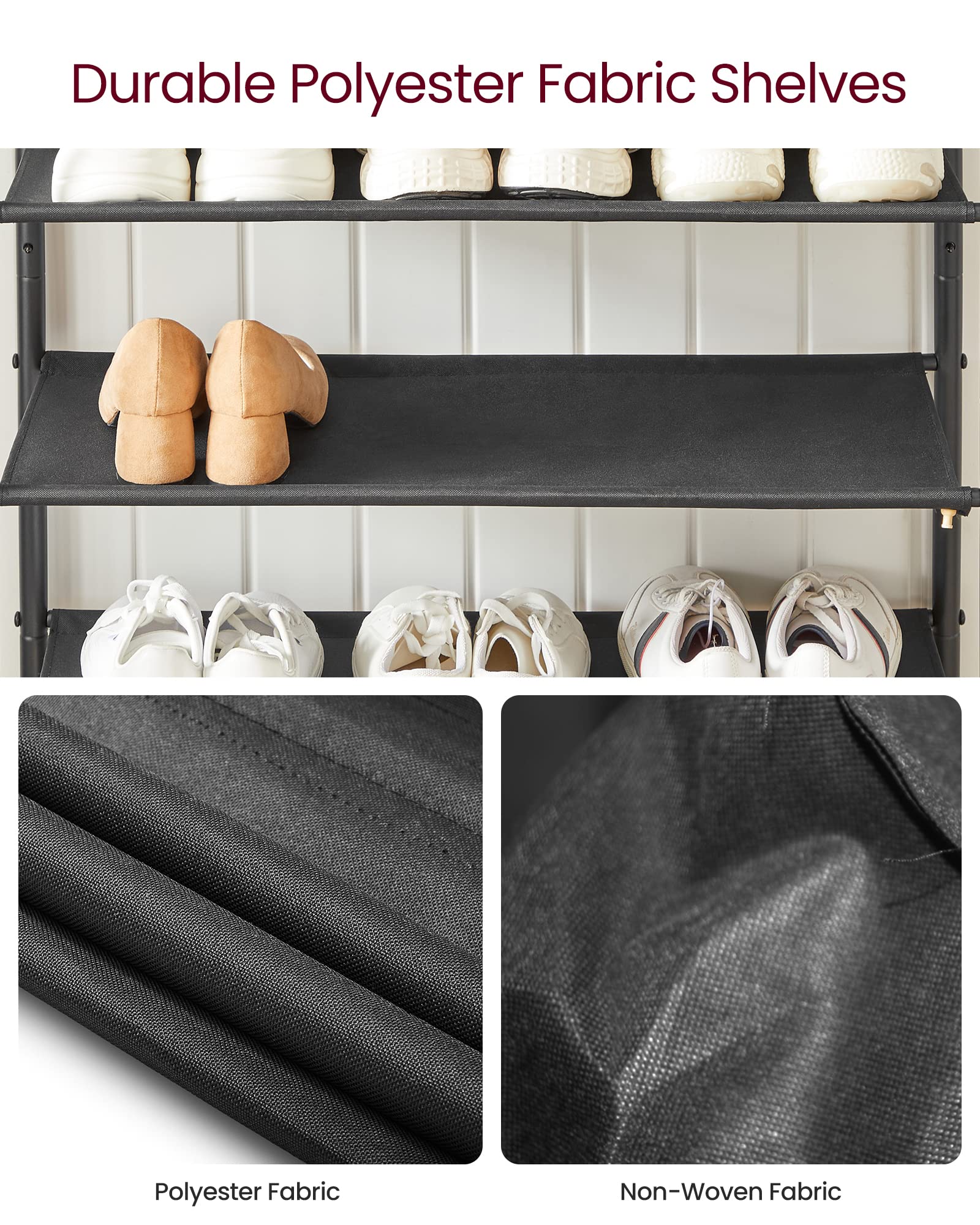 VASAGLE wall-attachment option secures stability and peace of mind.