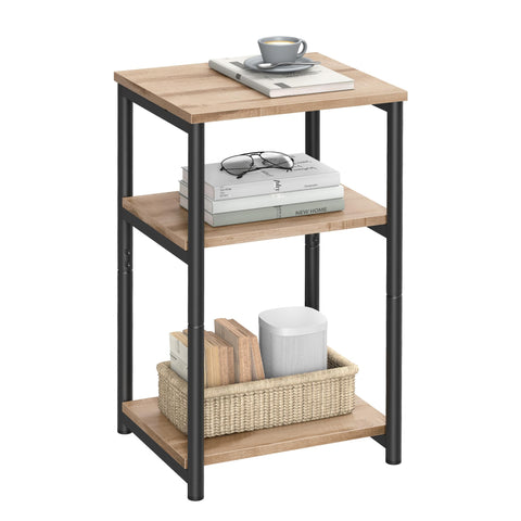 VASAGLE side table with camel brown top for compact living spaces