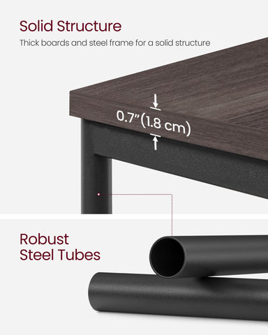 VASAGLE end table provides accessible storage across three open tiers.
