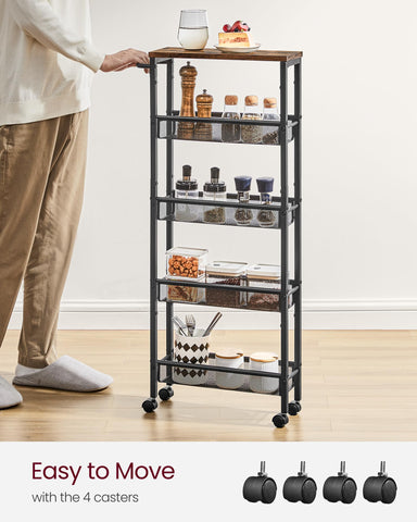 VASAGLE four 360-degree casters enable smooth, flexible movement.