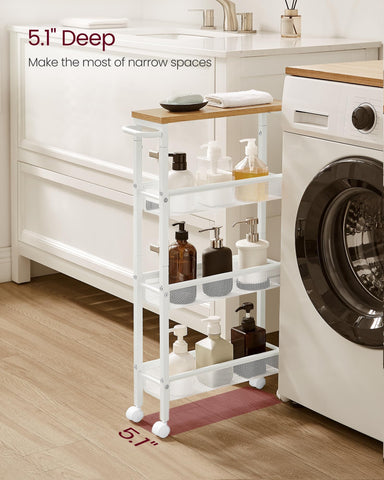 VASAGLE 4-tier storage layout with baskets for coffee beans and snacks