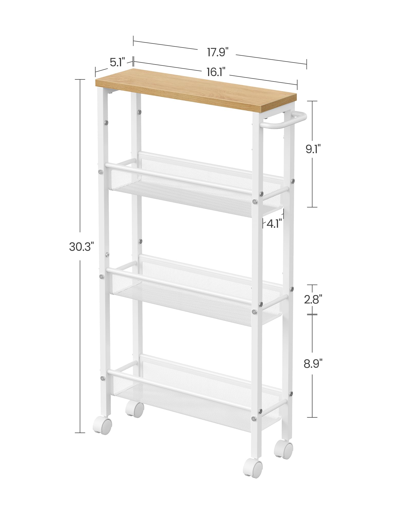 VASAGLE cart handle enables effortless maneuvering in any room