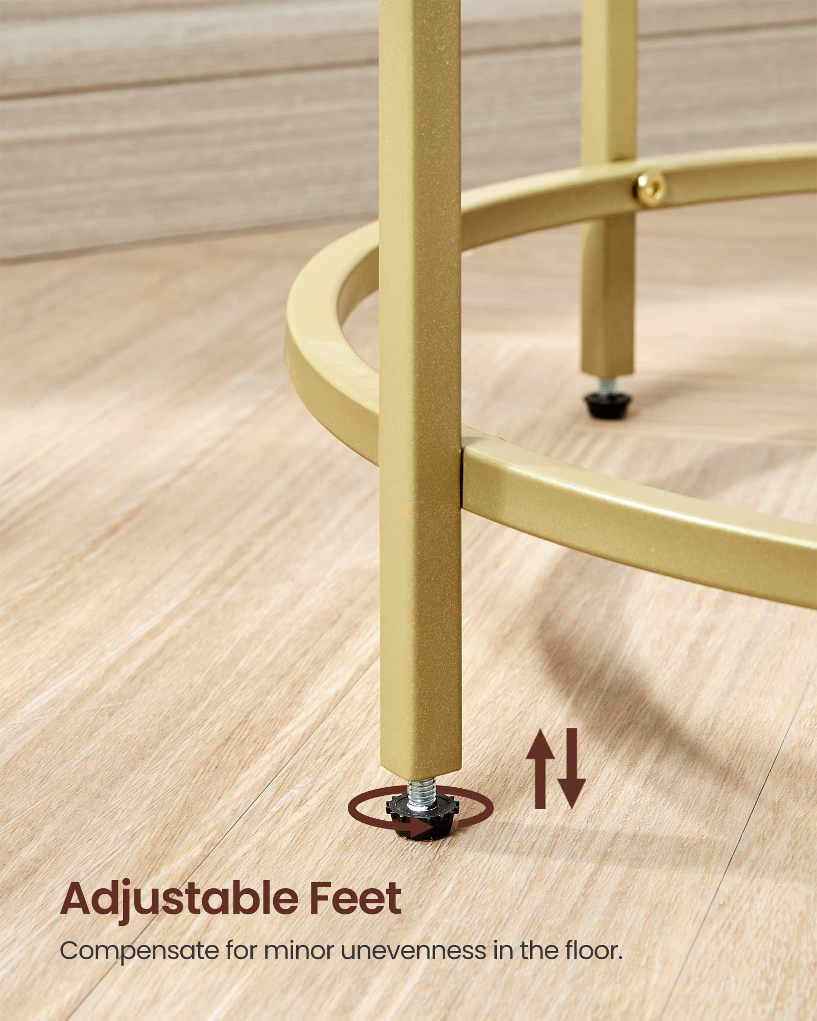 VASAGLE small footprint table suitable for balcony or bedroom.