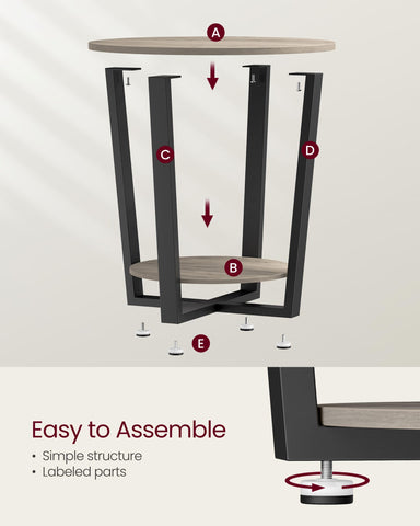VASAGLE small-space nightstand blends with any decor.