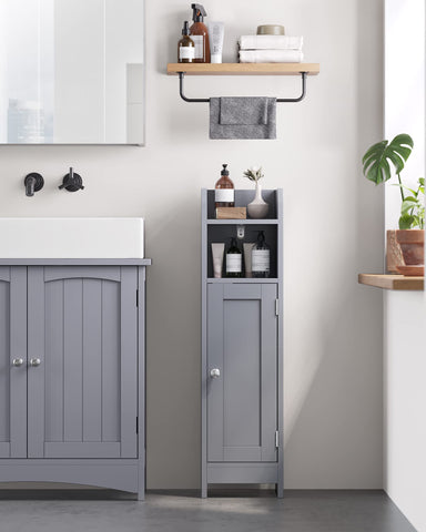 VASAGLE corner cabinet dove gray fits narrow spaces in home