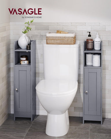 VASAGLE corner cabinet dove gray top display for plants or phone