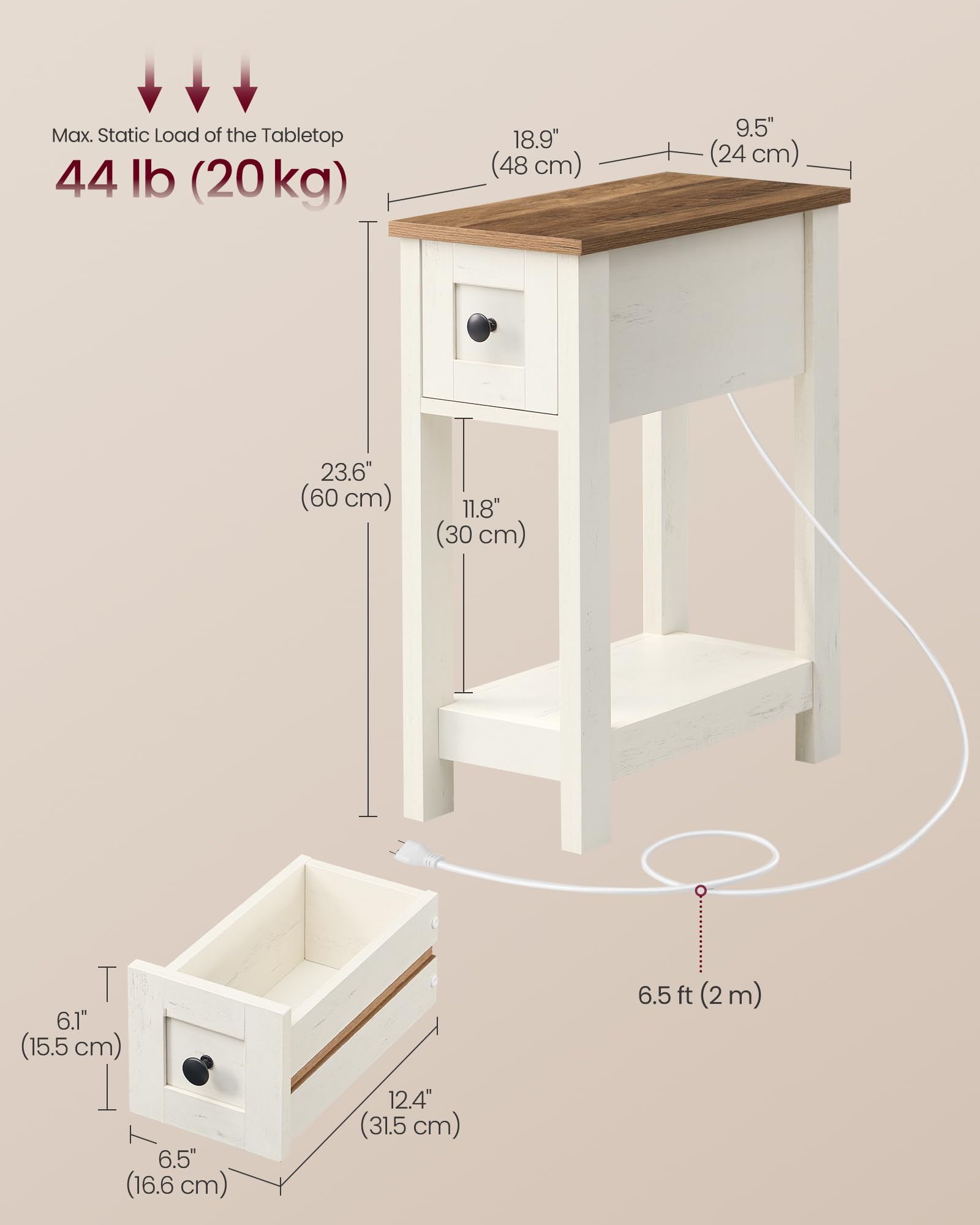 VASAGLE solid construction built from particleboard and MDF for durability.