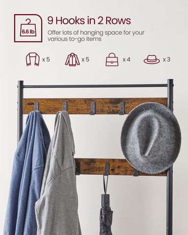 VASAGLE steel frame stays sturdy on busy entryways.