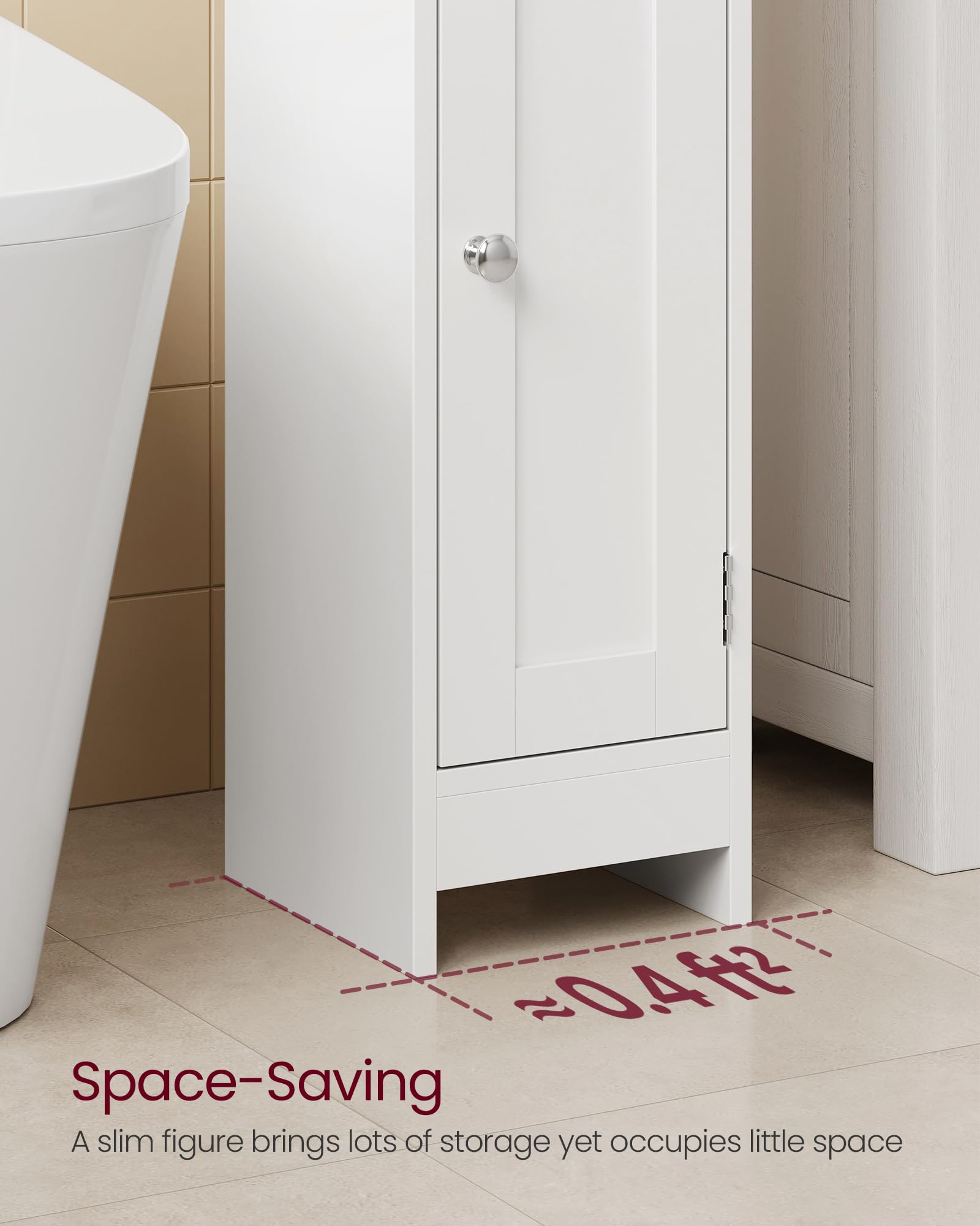 VASAGLE UBBC310W01 sturdy MDF build for reliable daily use in bathrooms.