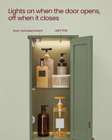 VASAGLE cabinet doors opened left or right for versatile placement