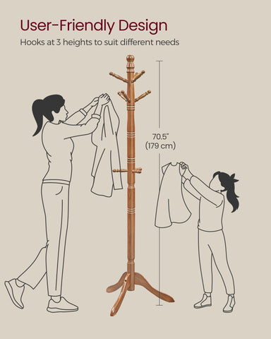 VASAGLE 10-hook rack keeps jackets, bags, hats organized in entryways.