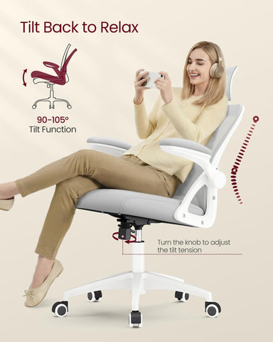 VASAGLE tilt function enables focus breaks and relaxed moments