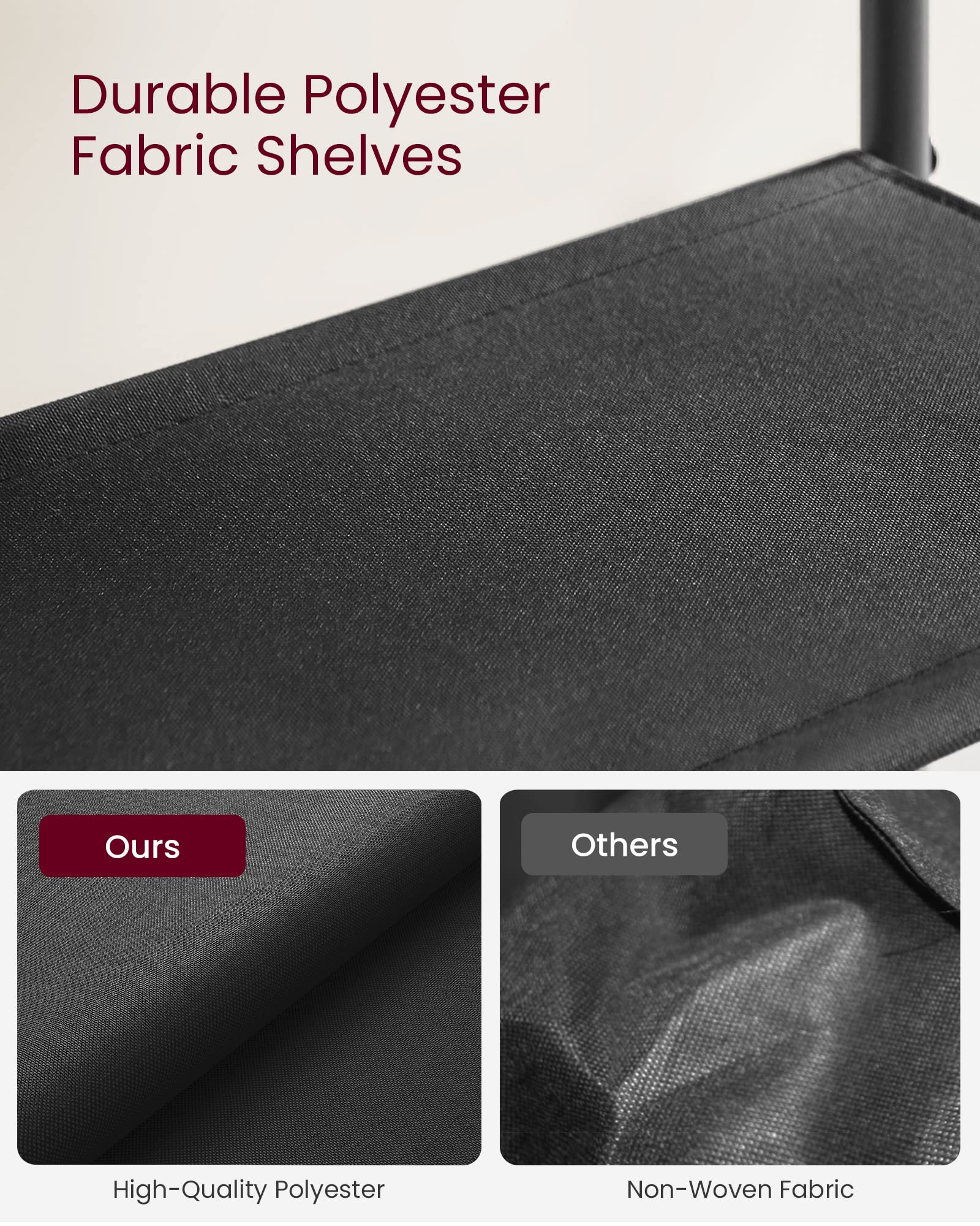VASAGLE top surface supports up to 66 lb