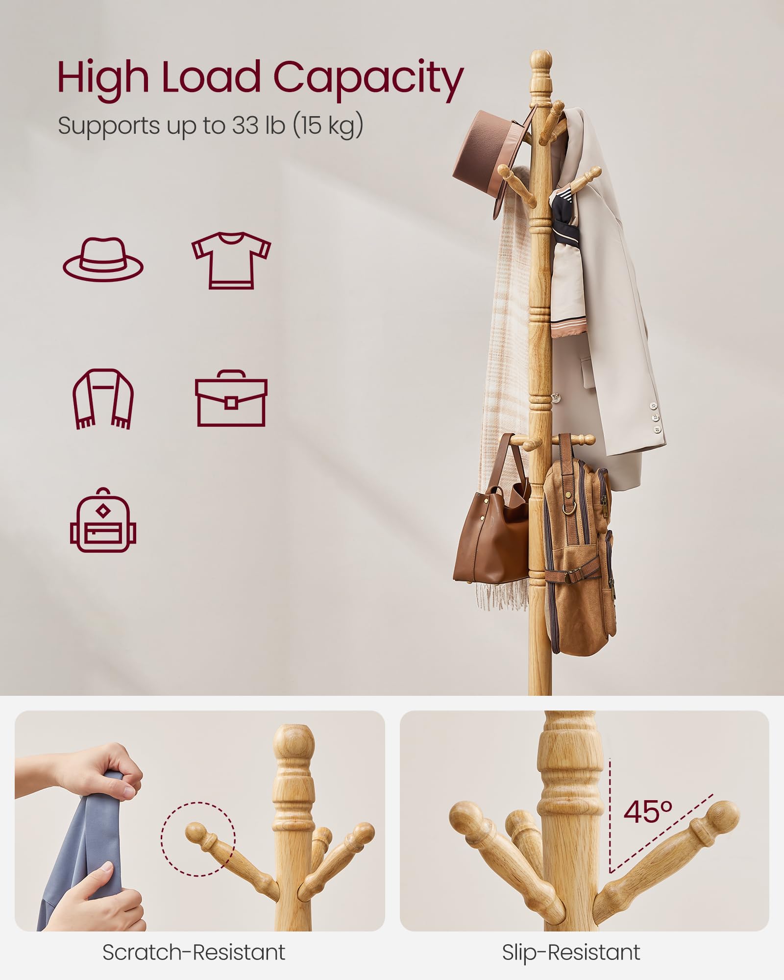 VASAGLE turned wood pole adds classic detail to any hall