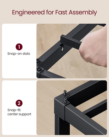 VASAGLE twin metal bed frame featuring quick assembly for hassle-free setup