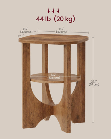 VASAGLE ULET233M101S dimensions 15.7 x 15.7 x 22.4 inches compact nightstand