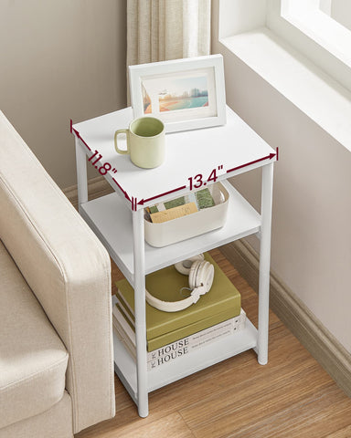 VASAGLE ULET273W14 fits small spaces while offering versatile storage options.