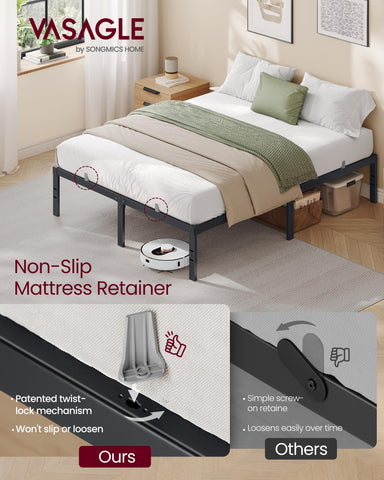 Under-bed storage space helps keep seasonal items neatly tucked away.