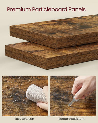 VASAGLE wall-mounted shelf close-up highlights durable materials