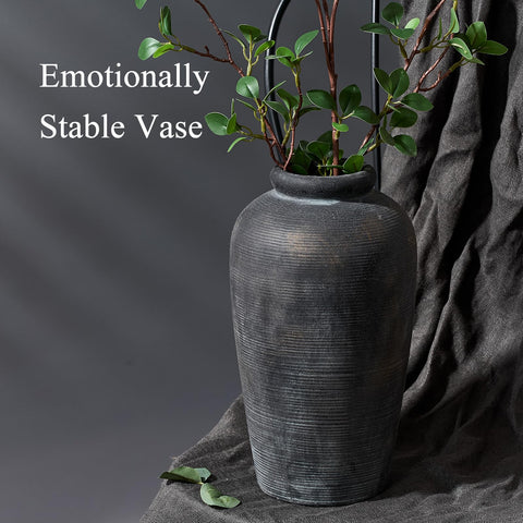 Vaseking farmhouse decor vase, 11-inch tall, blends with rustic interiors.