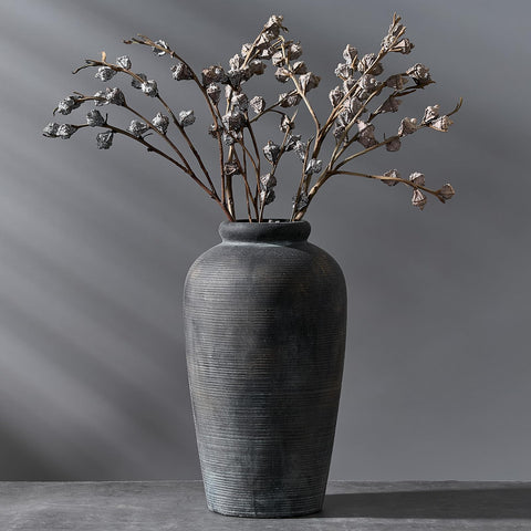 Vaseking large ceramic rustic vase, 11-inch height, ideal for statement floral displays.
