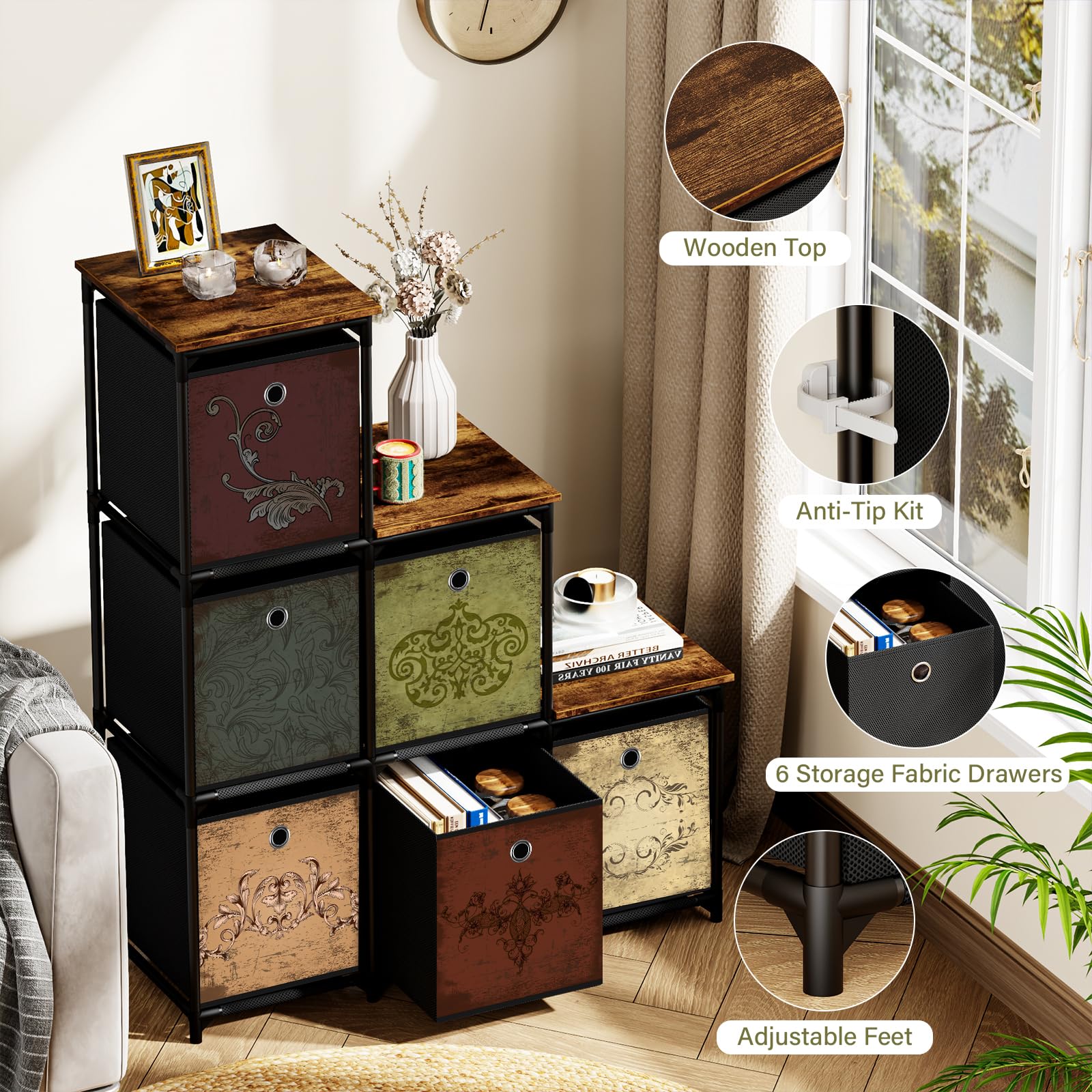 Vasicar versatile bedside table serving as nightstand or storage cabinet