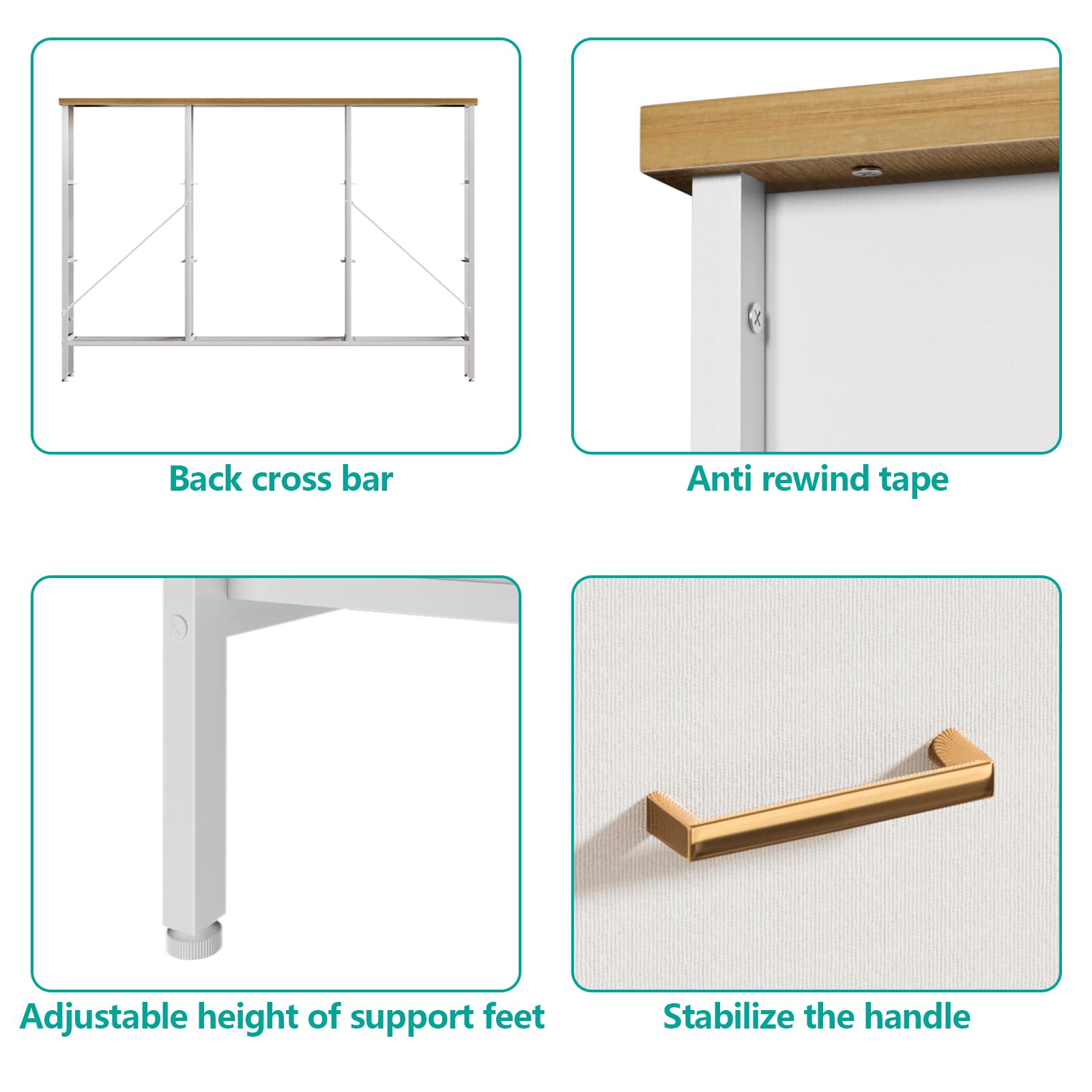 VASICAR wide TV stand in a living room setup that saves space and reduces clutter